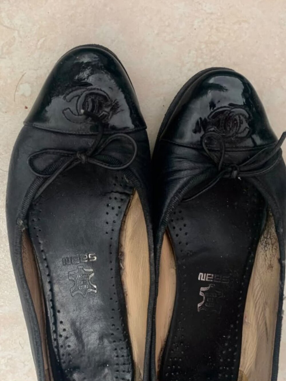 Black Chanel Ballet Flats Size 37